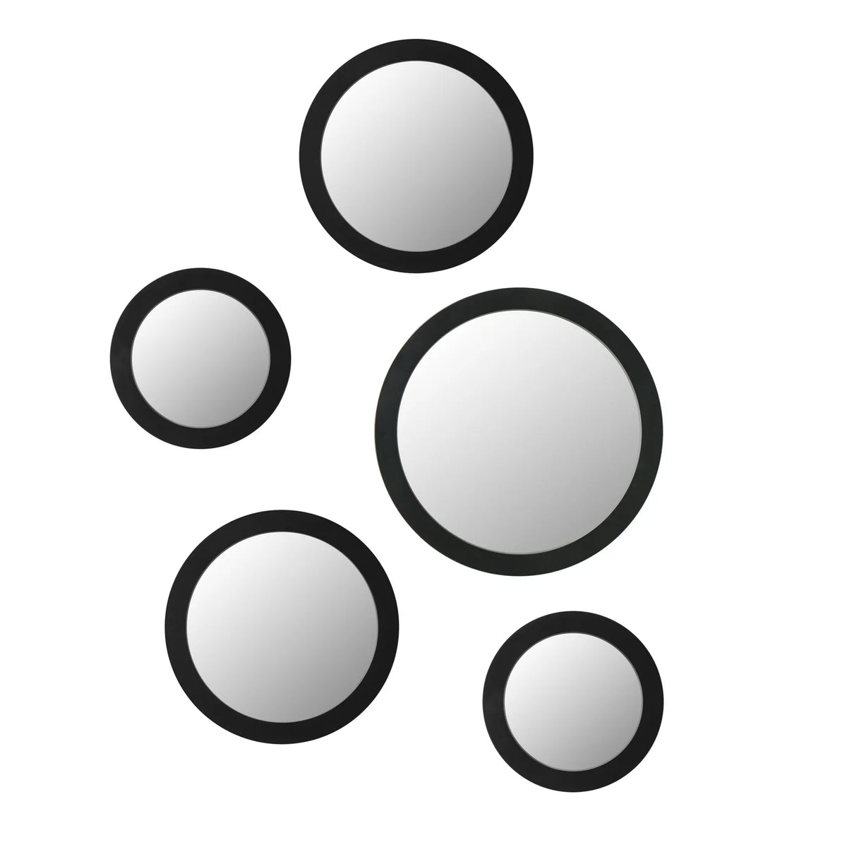 Radius Round 5 Piece Mirror Set - Black