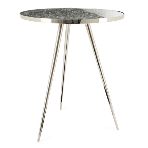 Lunar Nickel Glass Top Side Table
