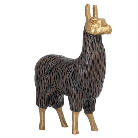 Gold Tipped Resin 11h" Standing Llama
