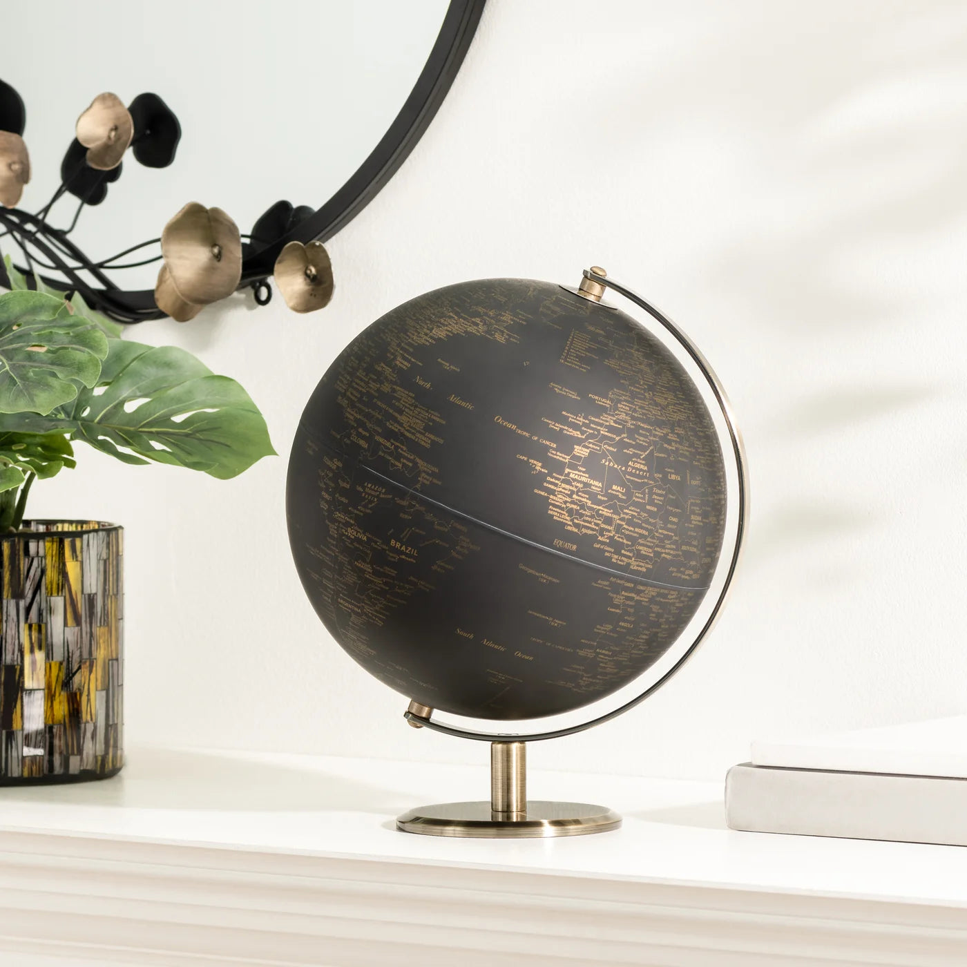 Latitude Vintage Black World Globe