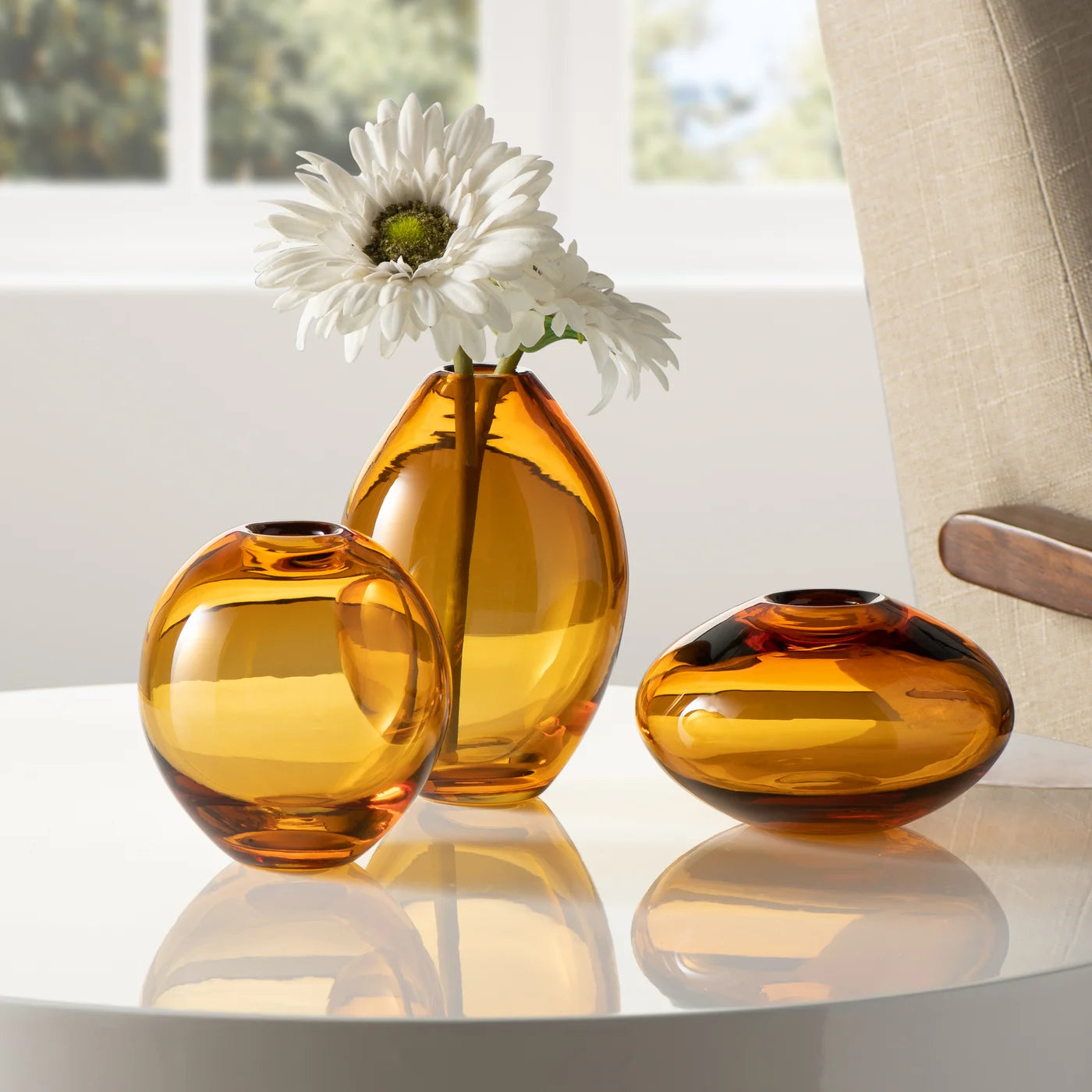Orange glass vases deals