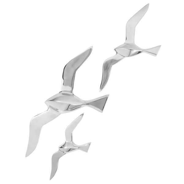 Seagull 3 Piece Polished Aluminum Wall Decor Set