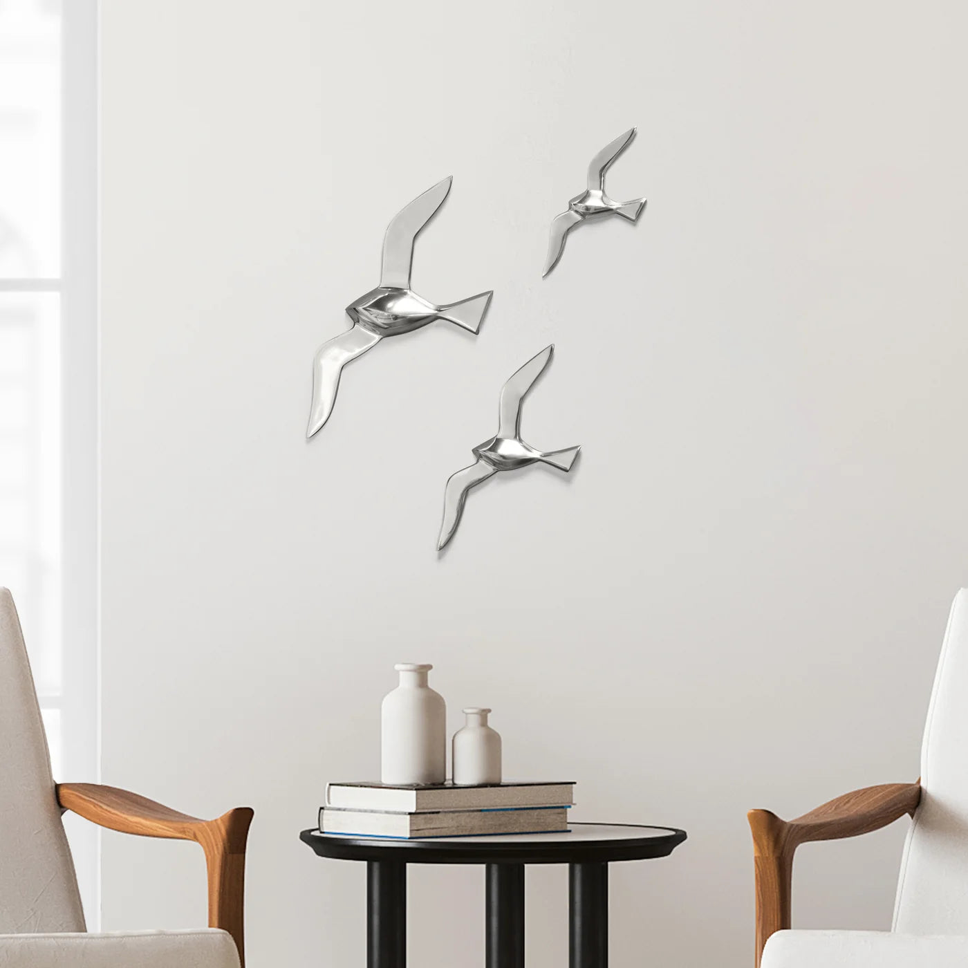 Seagull 3 Piece Polished Aluminum Wall Decor Set