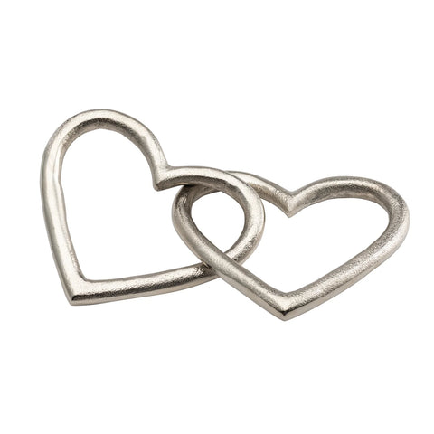 Chain 2 Linked Hearts Aluminum Decor Sculpture