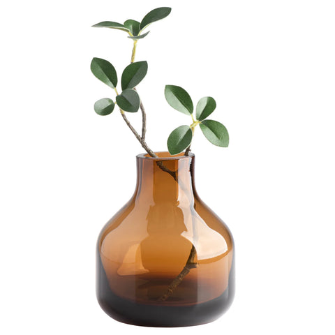 Beau Mini Bottle 5h" Glass Vase - Brown