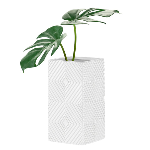 Radiance Ceramic Cube 7.75h" Vase - White