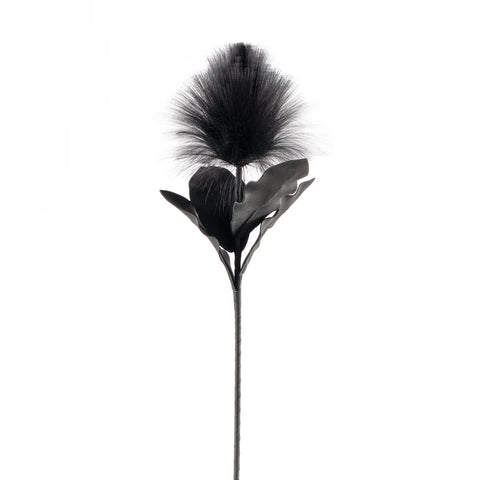 Desert Blooming Feather Pod 35" Stem - Black