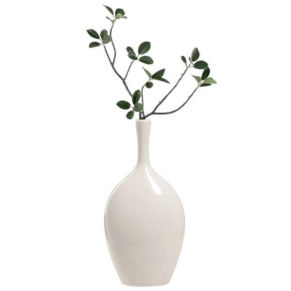 Lilo White Crackle Ceramic 12.25h" Vase