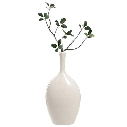 Lilo White Crackle Ceramic 12.25h" Vase
