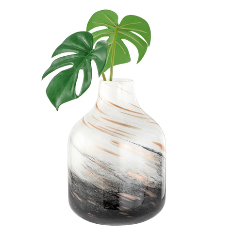 Galaxy Gold Swirl 9.5h" Glass Vase