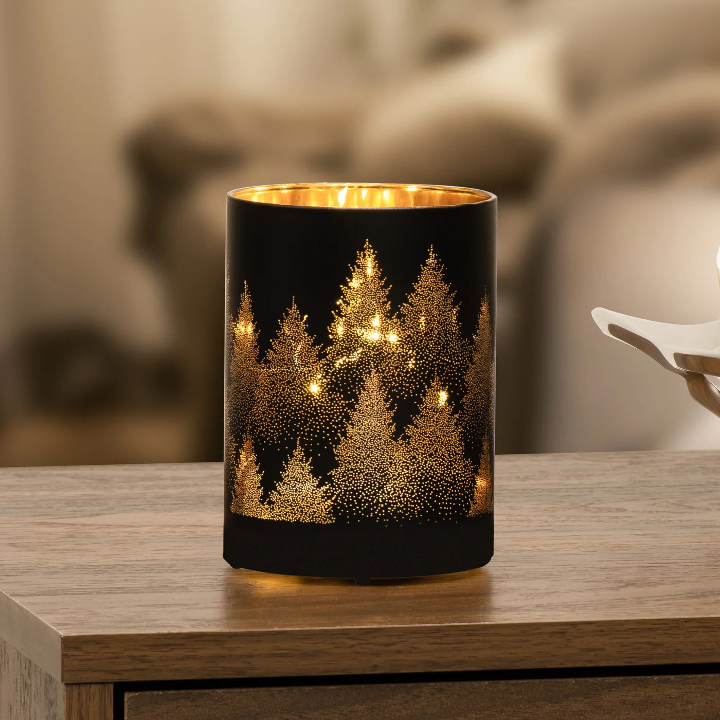 Silhouette Tree Design Black Glass 3.5x5