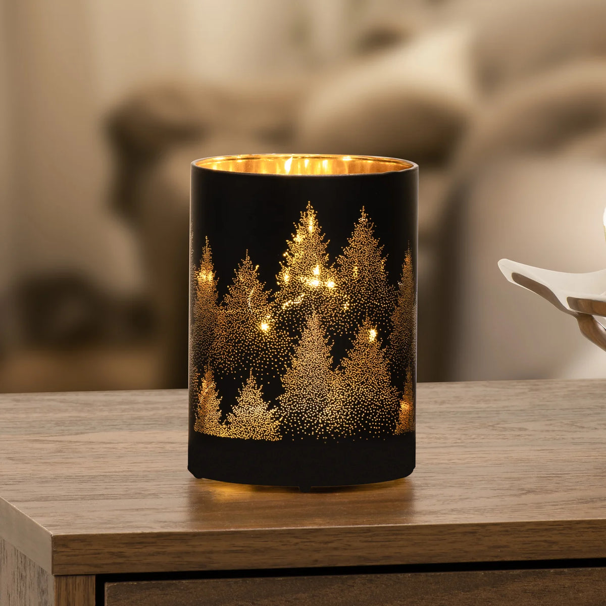 Silhouette Tree Design Black Glass 3.5x5