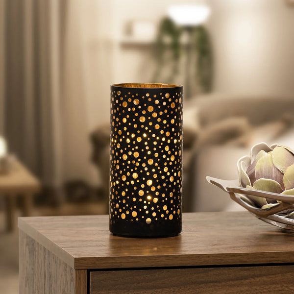 Silhouette Dot Design Black Glass 4x8