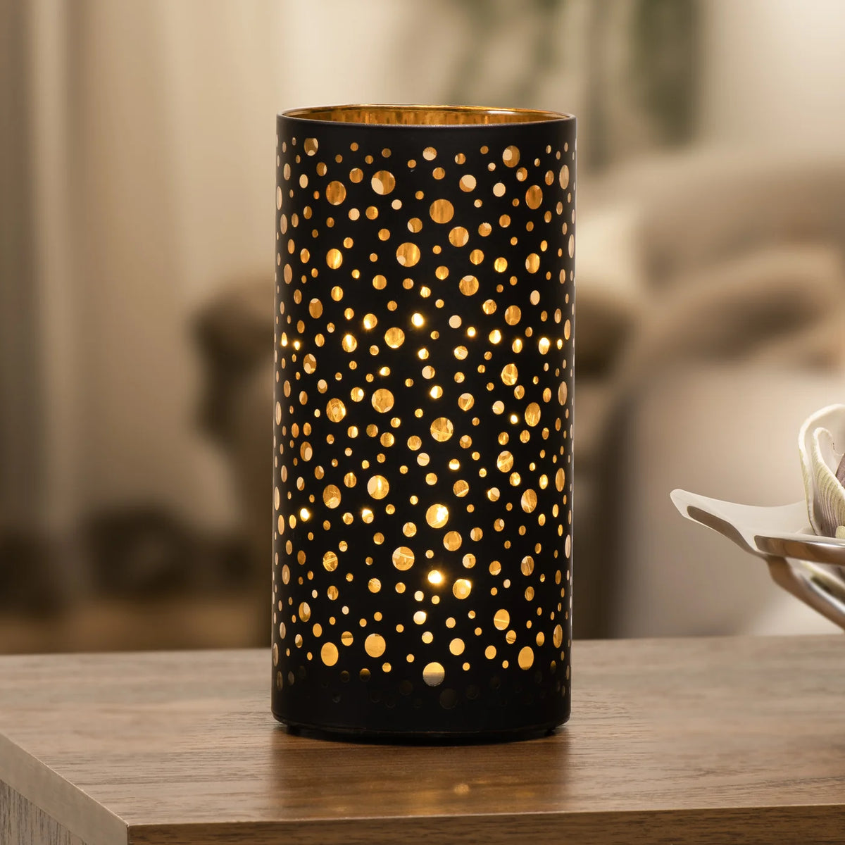 Silhouette Dot Design Black Glass 4x8