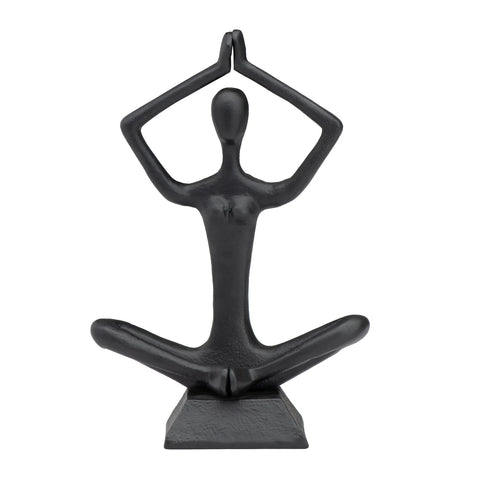 Zen Yoga Black Aluminum Decor Sculpture - Arms Up