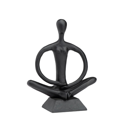 Zen Yoga Black Aluminum Decor Sculpture - Arms Down