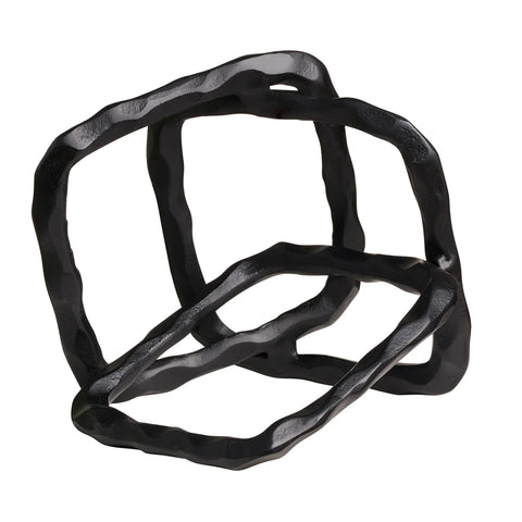 Trio Square Frame 6h" Aluminum Decor Sculpture - Black
