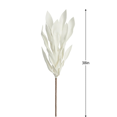 Desert Broad Leaf Flame Grass 38" Stem - Antique White