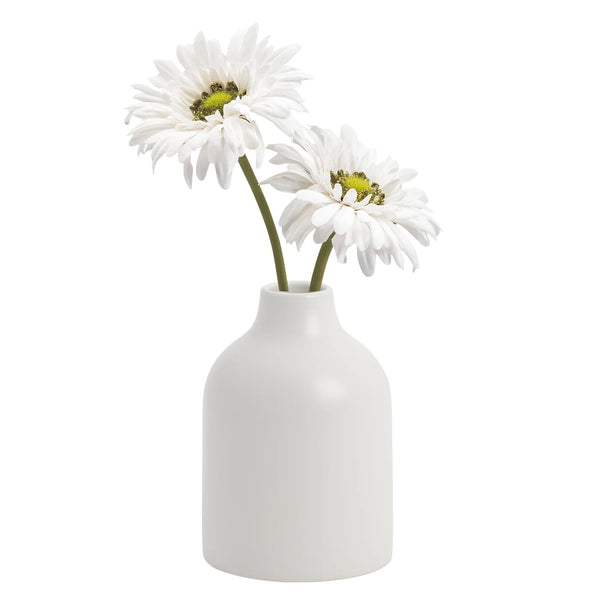 Komi 5.5h" Ceramic Bottle Vase - White