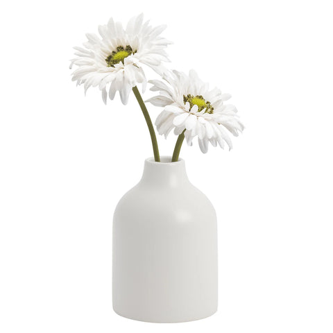 Komi 5.5h" Ceramic Bottle Vase - White