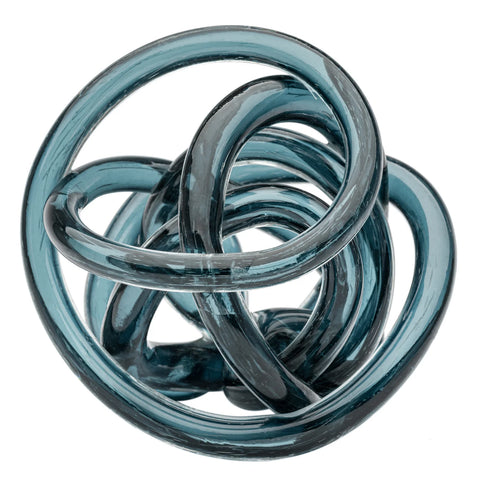 Orbit Glass Knot 4.5" Diameter Decor Ball - Slate Blue