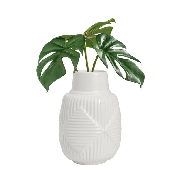 Argyle Embossed Stripe Matte White 8.25h