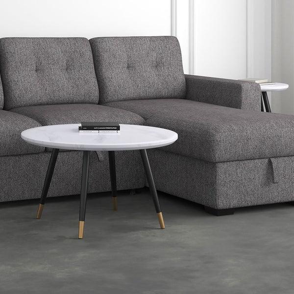 Emery Round Coffee Table - White/Black