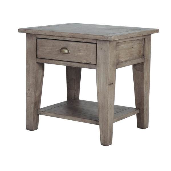 Irish Coast Reclaimed Pine End Table in Sundried Ash - Regular