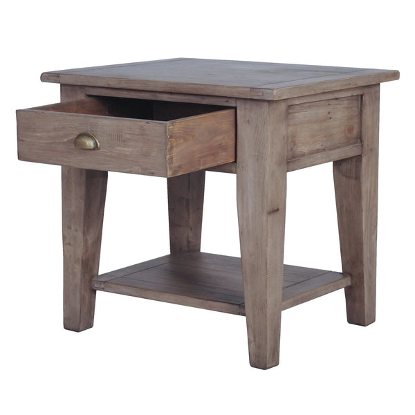 Irish Coast Reclaimed Pine End Table in Sundried Ash - Regular