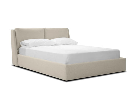 Continental King Storage Bed - Stone Wheat Tweed