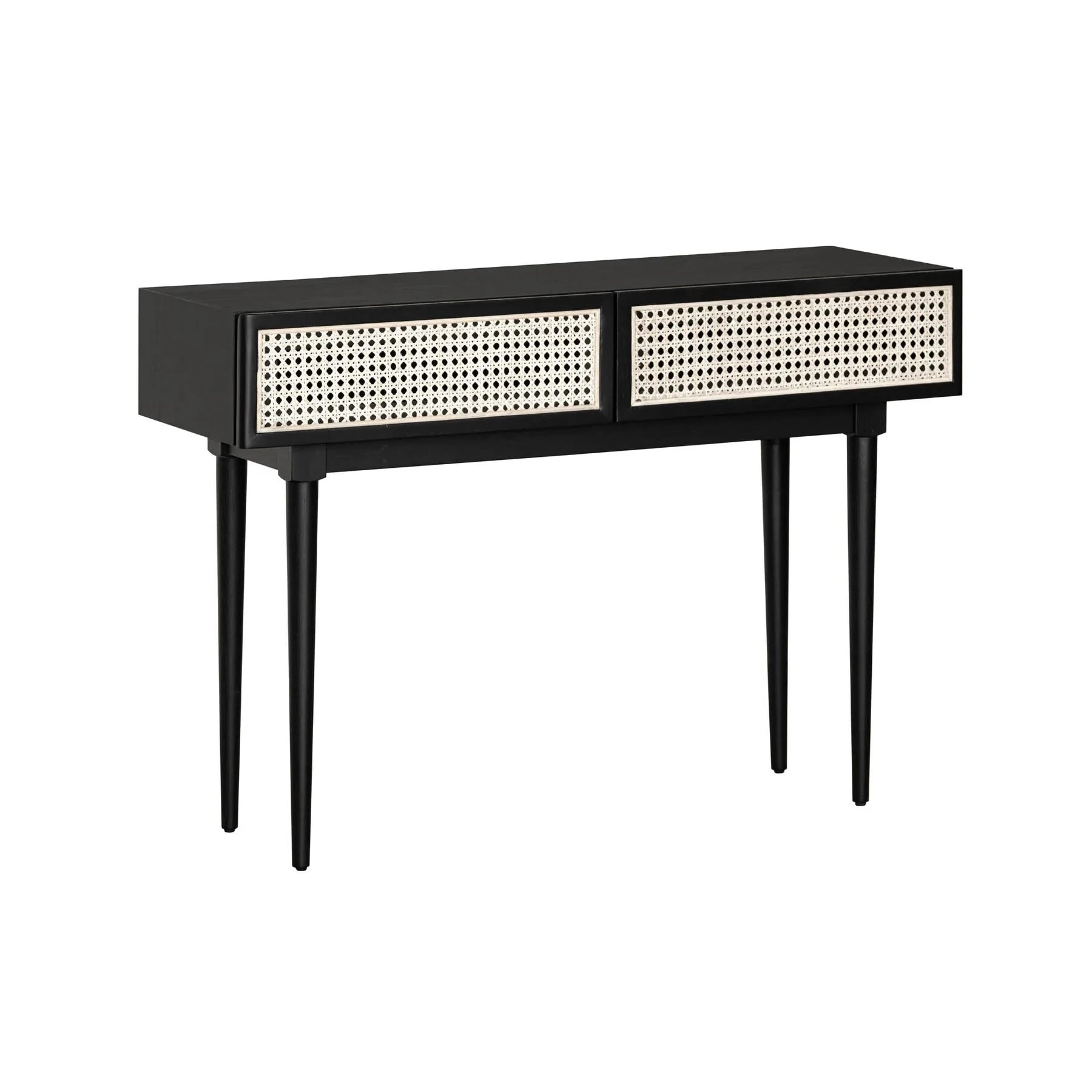 Cane Console Table - Matte Black