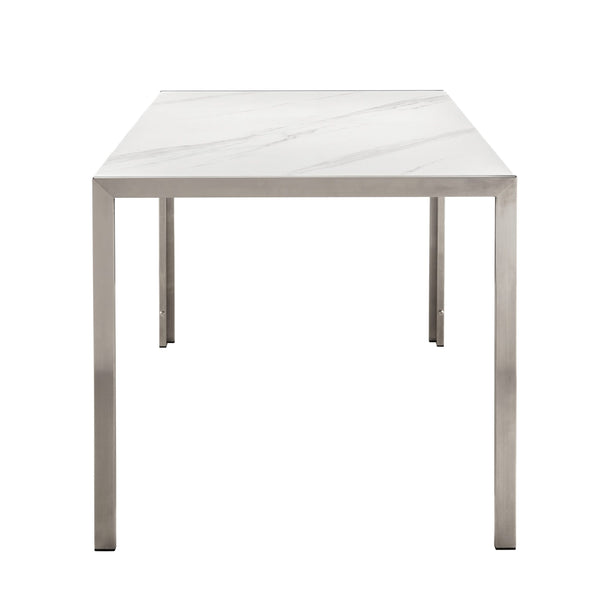 Dennis Sintered Dining Table - Stainless Steel