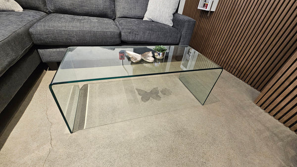 Curvo Condo Glass Coffee Table (Floor Model)