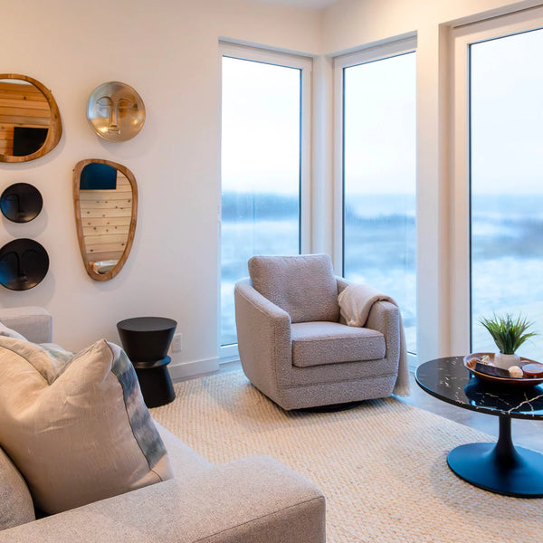 Halting Swivel Glider - Boucle Grey