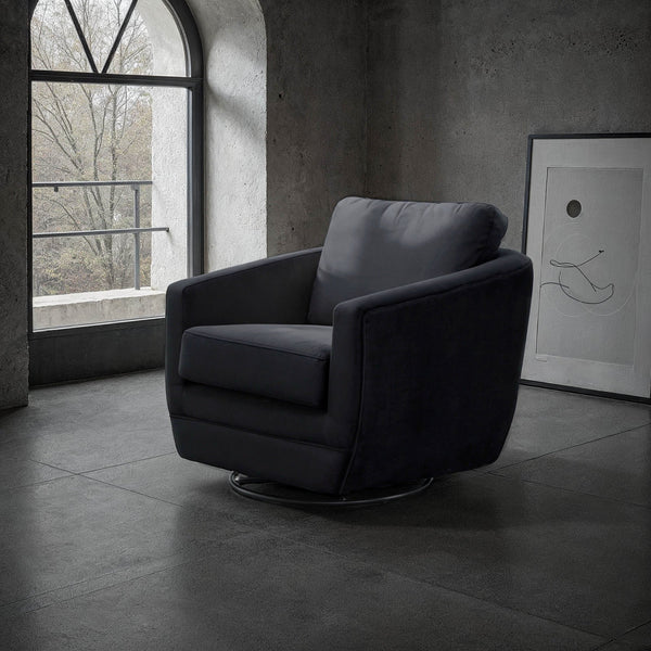 Halting Swivel Glider - Velvet Black