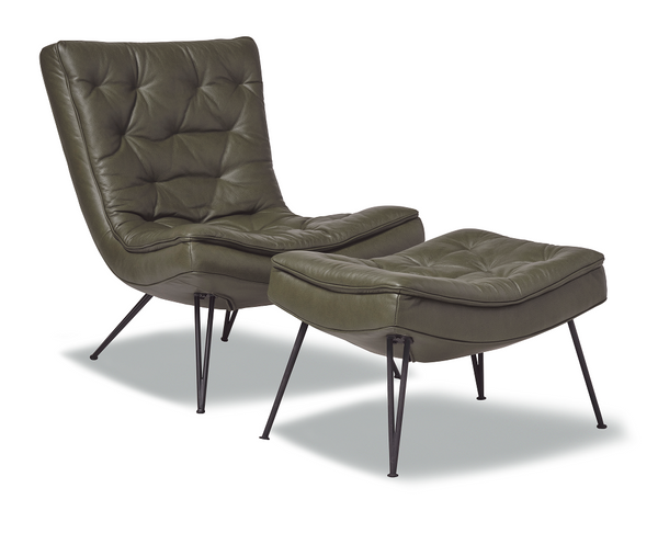 Aura Leather Lounge Chair & Ottoman