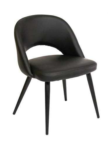Harry Dining Chair - Black with Matte Black Legs