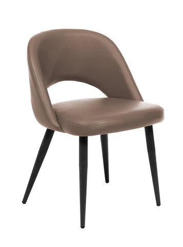 Harry Dining Chair - Grey with Matte Black Legs