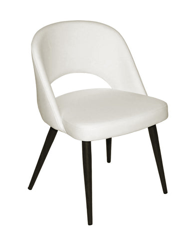 Harry Dining Chair - White with Matte Black Legs