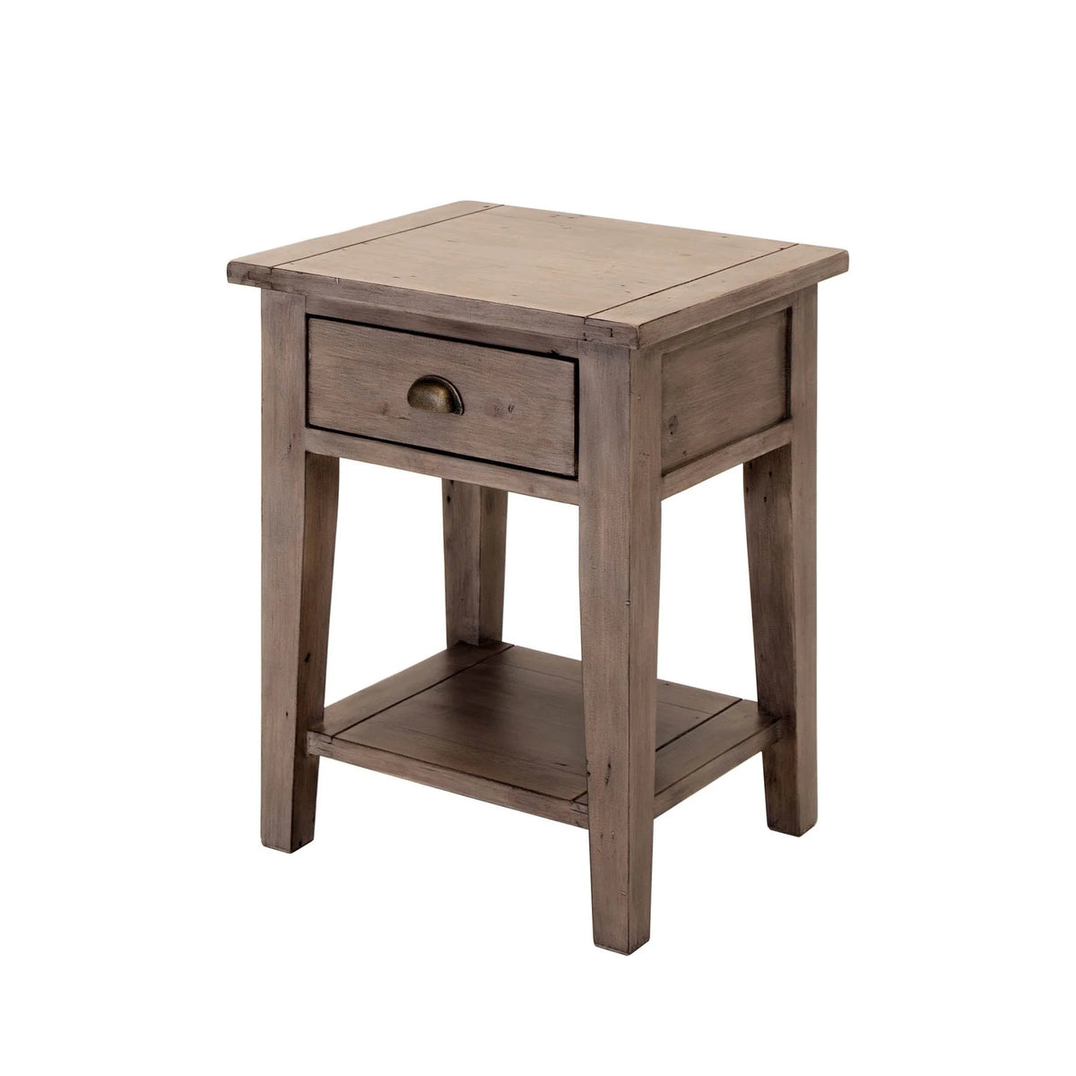 Irish Coast Reclaimed Pine End Table in Sundried Ash - Small