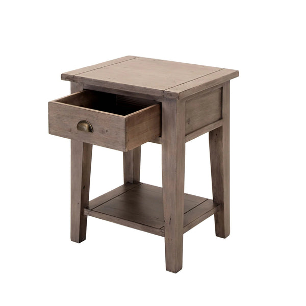 Irish Coast Reclaimed Pine End Table in Sundried Ash - Small
