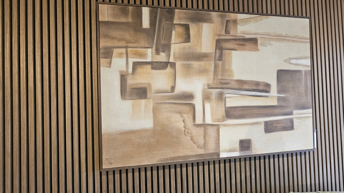 Iberis Canvas Painting | Hand-Painted Abstract Art (Floor Model)