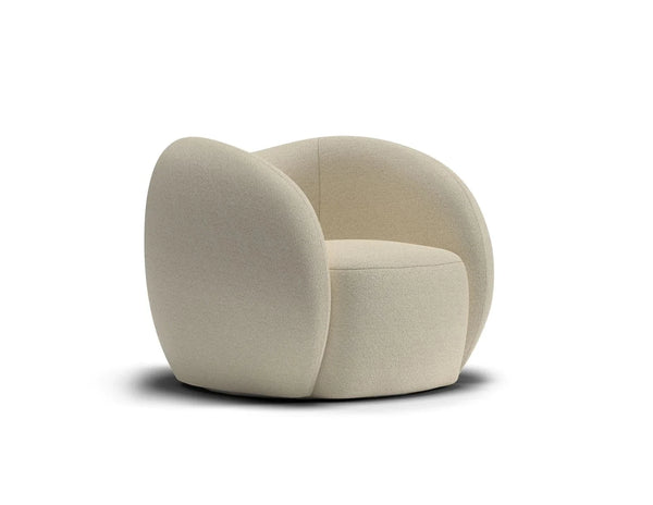 Dune Swivel Lounge Chair in Teddy Cream Boucle