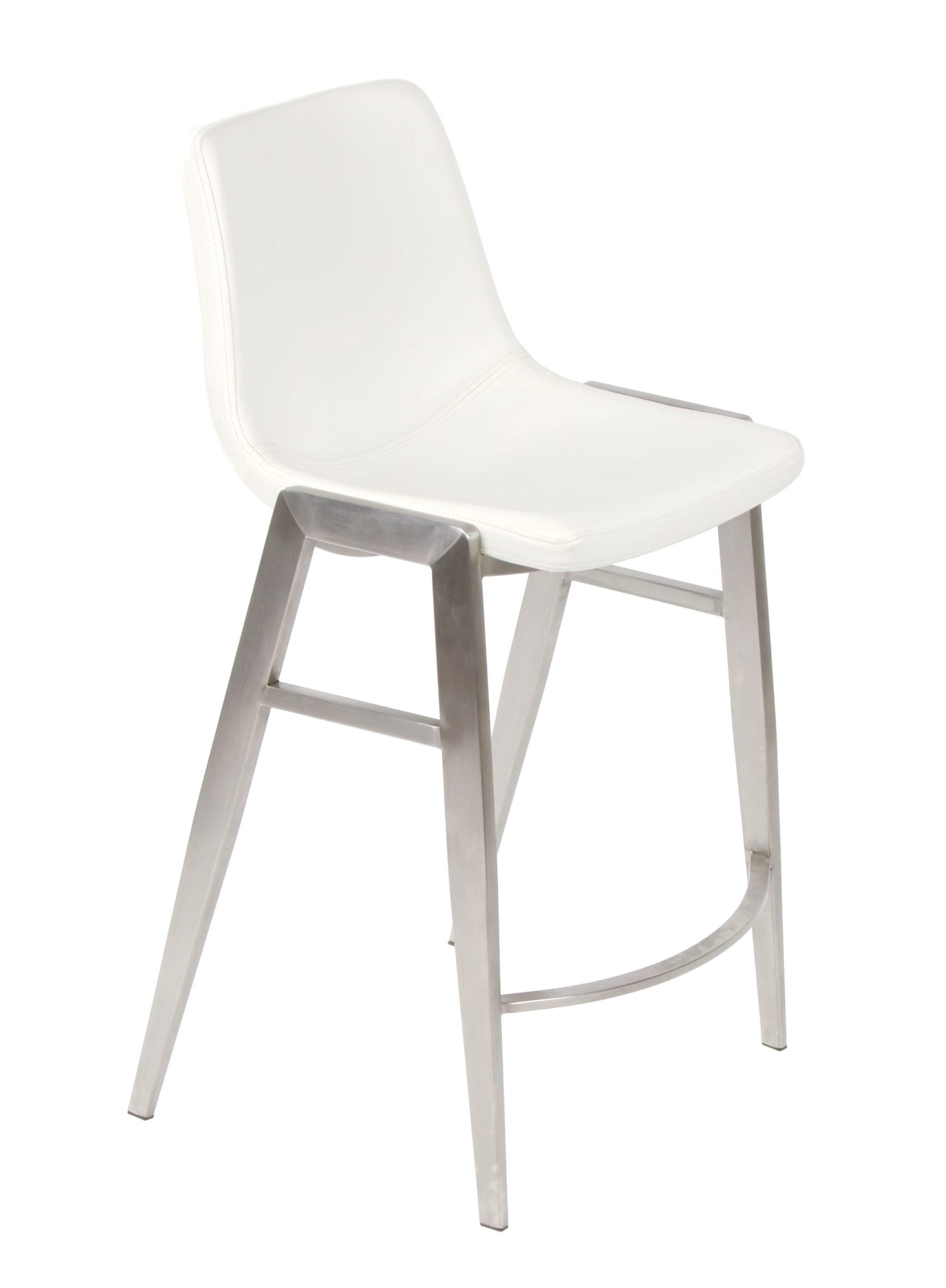 Rocket Counter Stool - White with Stainless Steel