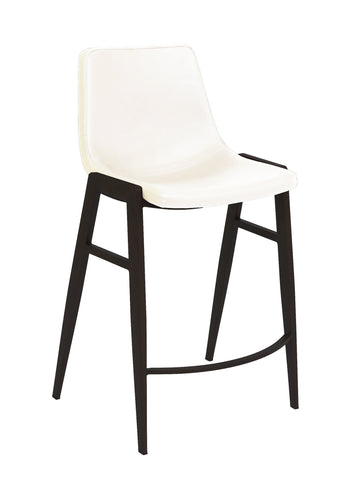 Rocket Counter Stool - White with Matte Black Powder Coated