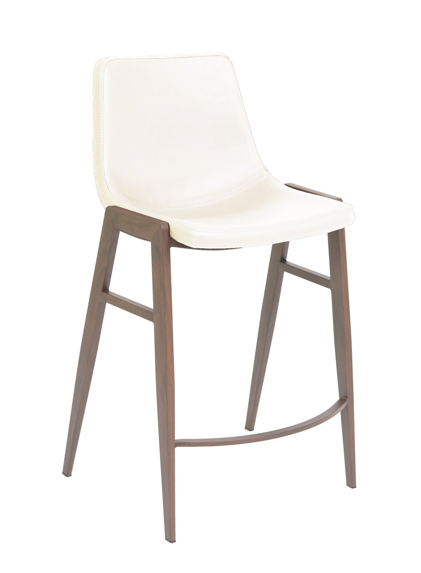 Rocket Counter Stool - White with Black Walnut