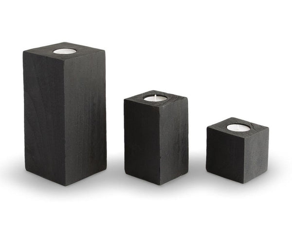 Nova Tealights (Set of 3) – Square - Black
