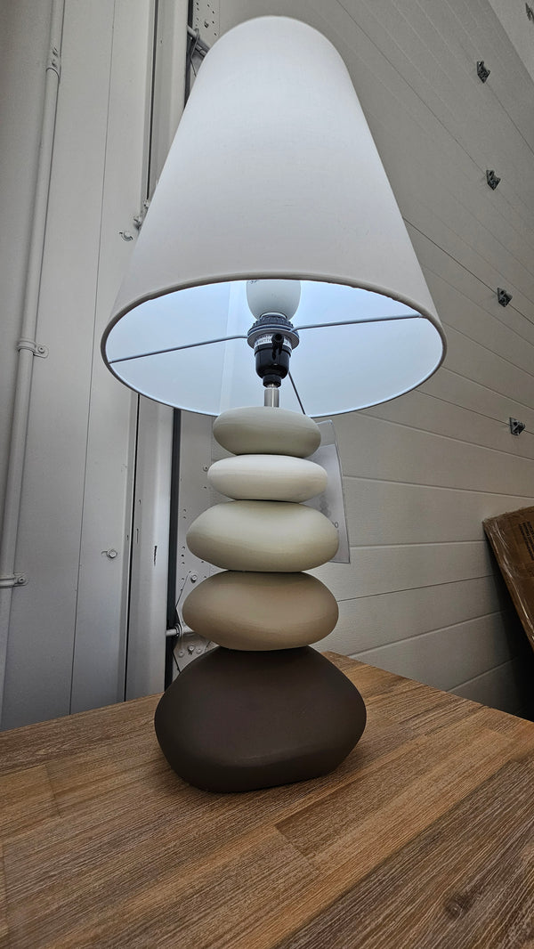 Oslo Ceramic Stacked Stone Table Lamp - Multi-Colored (Floor Model)
