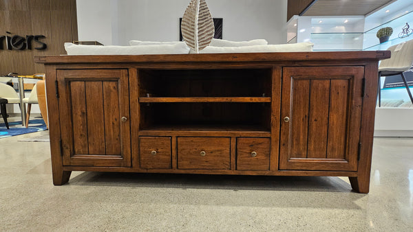 Reclaimed Pine Media Cabinet – Handcrafted Rustic Design (Floor Model)