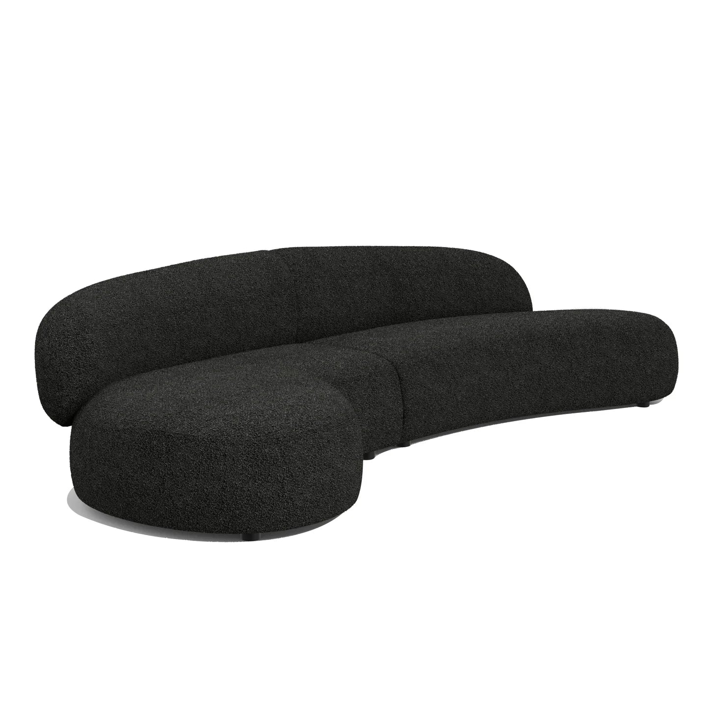 Moritz Sectional 2-Piece Chaise Facing Left in Licorice Boucle